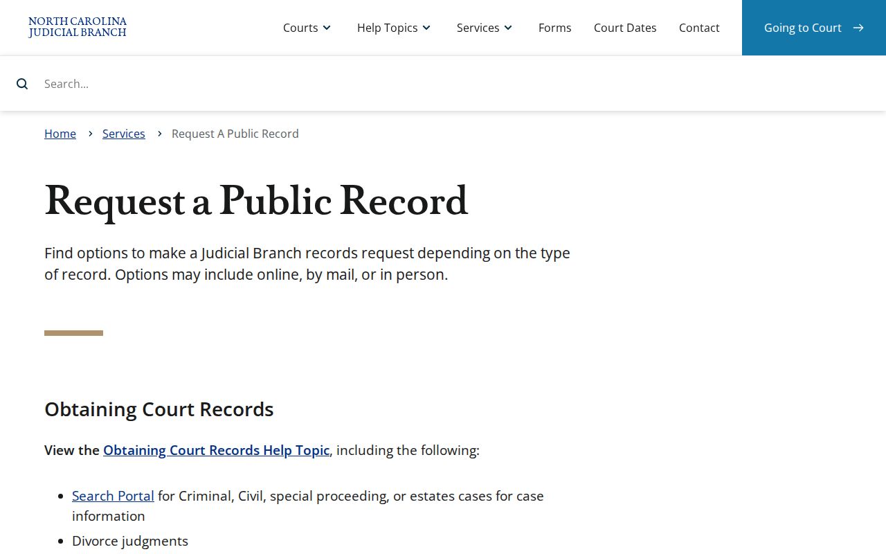 Huntersville public records judicial request route